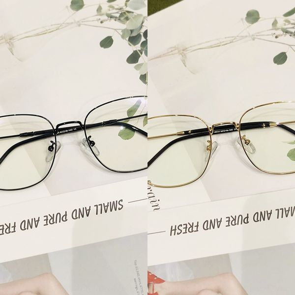 

polygon plain men's metal square frame frame trendsetter myopia myopia glasses women's glasses, Silver