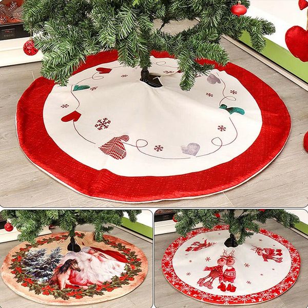 

48 inch christmas tree skirt invisible nylon clasp xmas apron decoration shopping mall l home lsk99