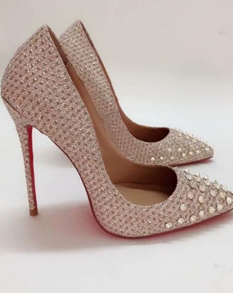 

2019 new fashion heels rivets luxury designer red bottom bottoms high heels heel black silver wedding pumps dress women womens shoe r01