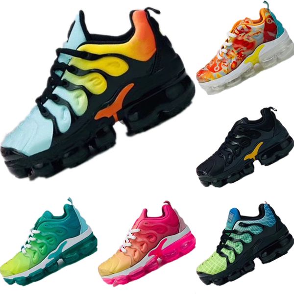 

2019 Plus TN Knit Breathable Kids Running Shoes 2019 Plus TN All AirCushion Cushioning Kids Athletic Shoes