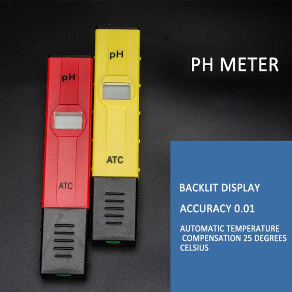 

digital led ph meter pocket pen water quality monitor tester with atc backlit lcd 0-14 measure for aquarium or laboratory