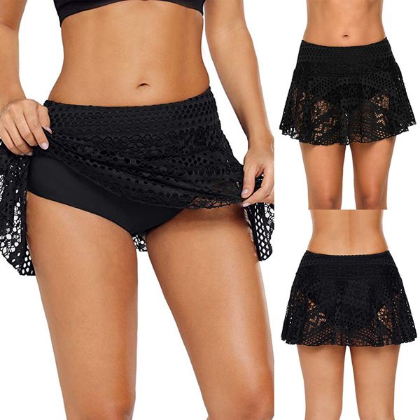 

vertvie 1pc hollow out lace swimsuit women tankini bottom swim board shorts stretch beach sports swimming panty separates