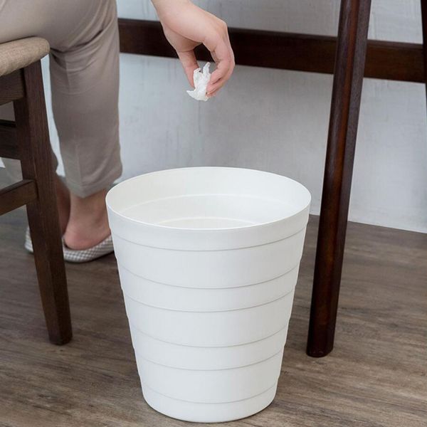 

modern fashion white stripe trash can rubbish bin bedroom study wastebasket