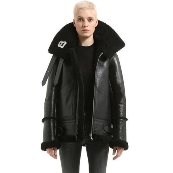 

Luxury de igner jacket female lapel letter logo fur zipper leather jacket black men and women couple hfwpjk116, Black;brown