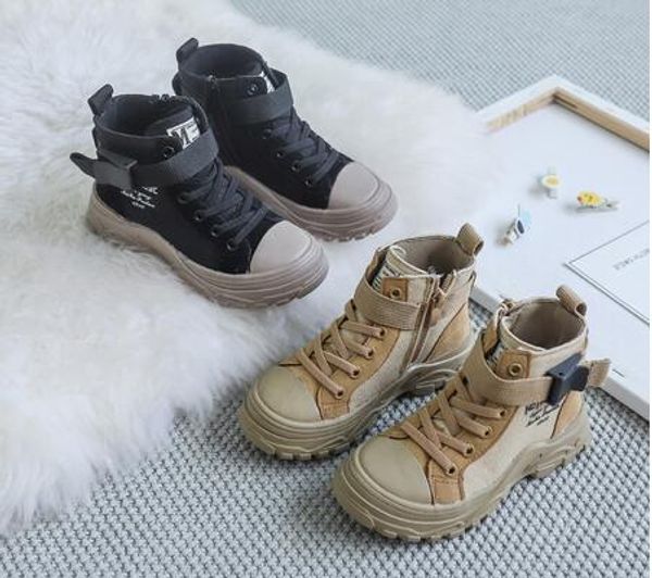 

spring autumn children boots for girls boys brown black winter children sneakers non-slip kids sport shoes teenagers shoes, Black;grey