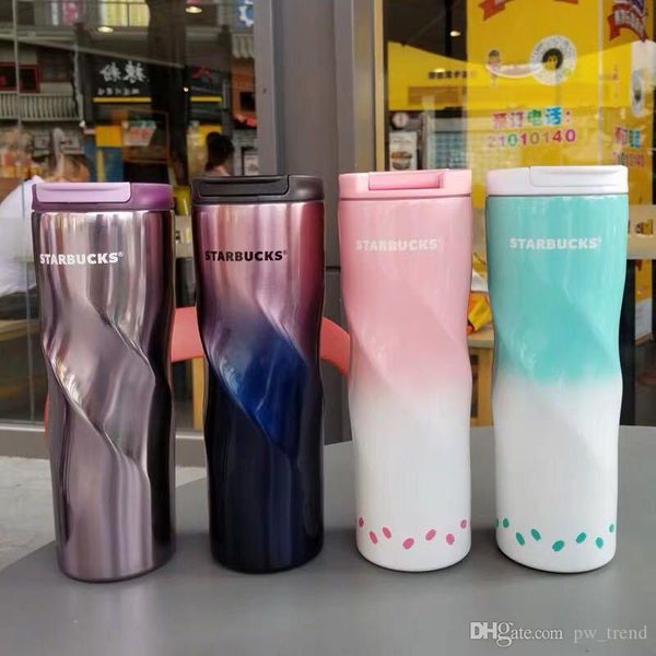

new fashion cup lavender powder purple gradient goddess cup stainless steel coffee accompanying couple cup