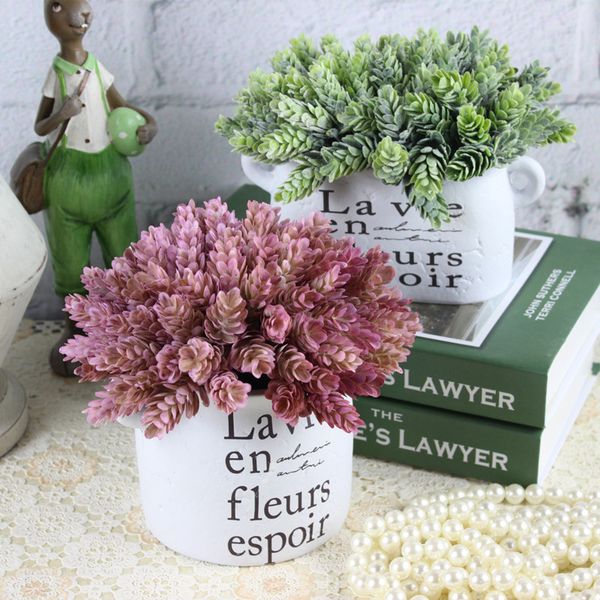 

1bunch artificial green plant pineapple grass for home table decoration fake plastic diy flower arrangement plants faux foliage