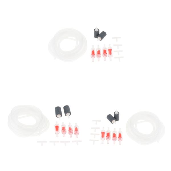 

set of 3 aquarium 4m air tubes with air pump accessories fish tank