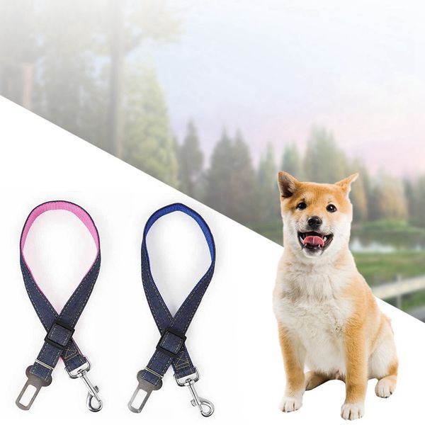 

42-70 cm cowboy pet car safety rope dog pet car safety seat belt restraint lead travel leash nylon dog seat belt harness