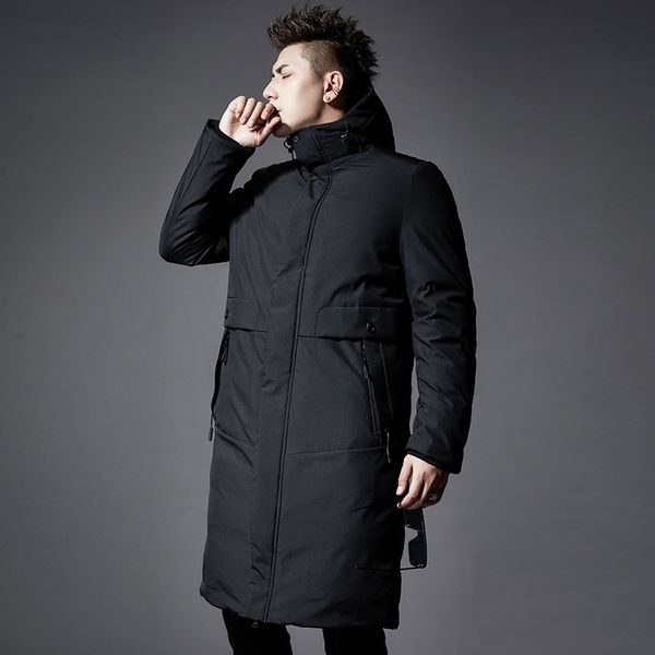 

2019 winter men thick hooded coat fashion men's coats with pockets black color j9523-85665-g