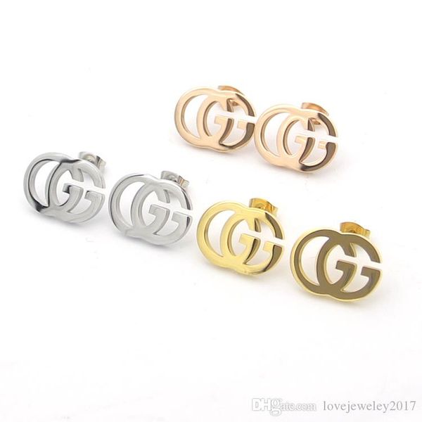 

luxury designer jewelry women earrings letters cg stud earrings stainless steel silver rose gold elagant stud fashion style, Golden;silver