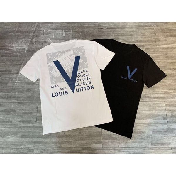 

мужские дизайнерские футболки летом 2019 марка моды мужские письма топы ти роскошные свободные моды рубашки с круглым вырезом женская одежда, White;black