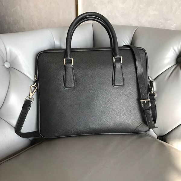 

2019 r men's briefcases luxury men's bag leather large capacity multiple compartments black business bag a