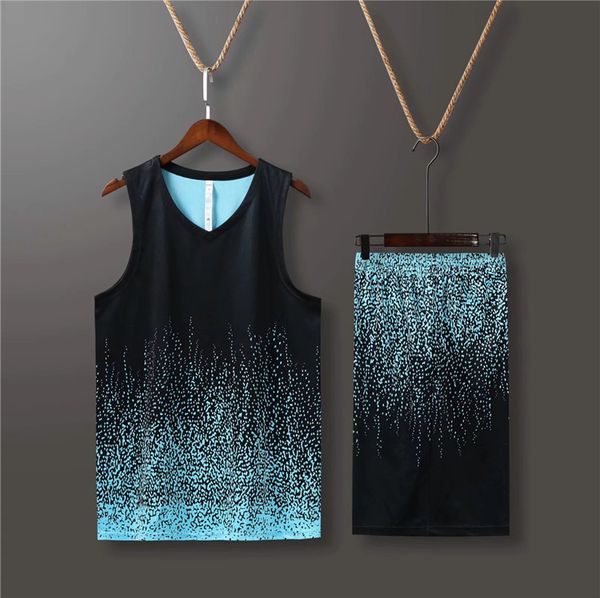 

custom shop basketball jerseys customized basketball apparel sets with shorts clothing uniforms kits sports design mens basketball h21-5, Blue;black