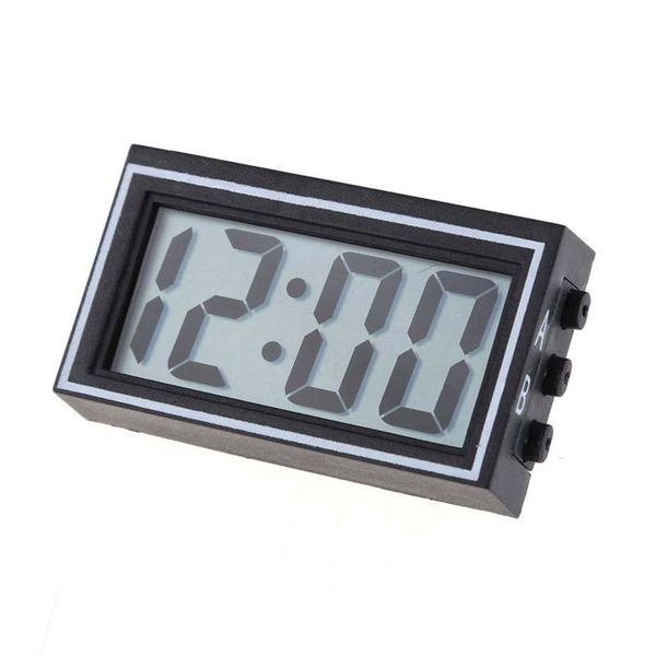 

mini digital lcd auto car truck dashboard date time calendar clock black