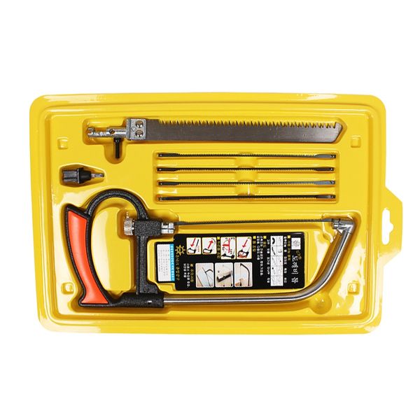 

new multi-function 8 in 1 magic hand saw diy metal wood glass kit 6 blades model multi purpose hobby portable hacksaw set woodwo