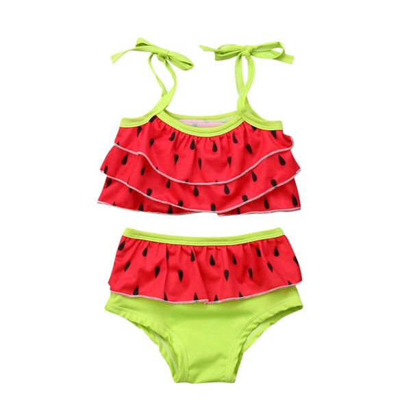 

2019 children summer watermelon swimsuit toddler baby girls kids bathing suits tankini bikini 2pcs set swimwear beachwear 1-6t