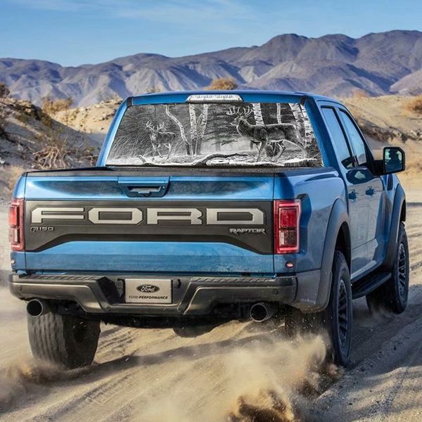 

deer forrest hunting perforated car graveyard rear window car decal sticker