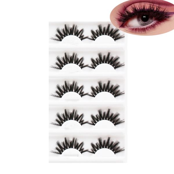 

new 5pair false eyelashes 3d mink lashes handmade full strip lashes crisscross dramatic mink eyelash full volume eye