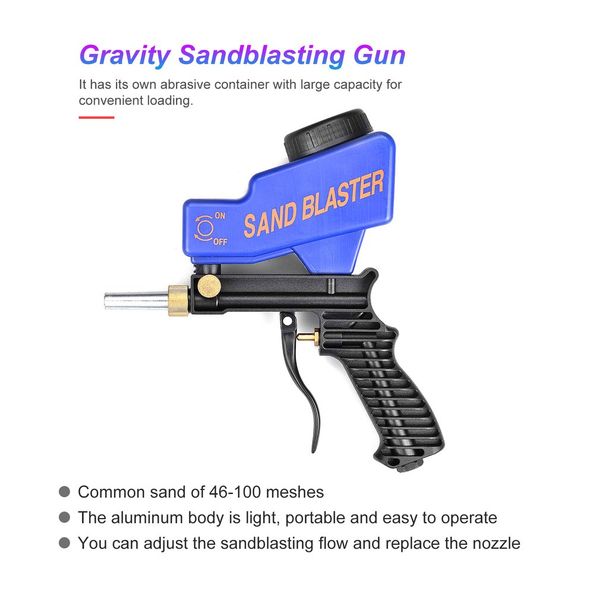 

portable gravity sandblasting gun pneumatic sandblasting set/kit rust blasting device small sand blasting machine
