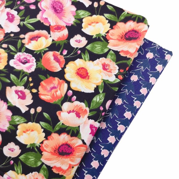 

diy sewing craft bedding home decor tecido telas para crib patchwork doll cloth tissus au metre floral 100% cotton fabric, Black;white