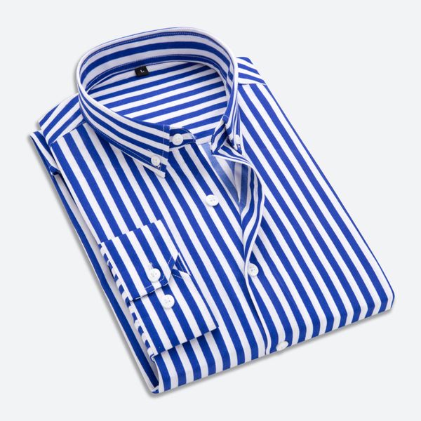 

men spring striped long sleeve shirt men fashion classic stitching casual shirt 6 colors asian size -5xl, White;black