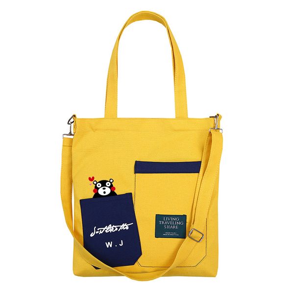 

cartoon kumamon handbags simple casual anime bear printed ladies messenger bags for women handbags canvas shoulder bag