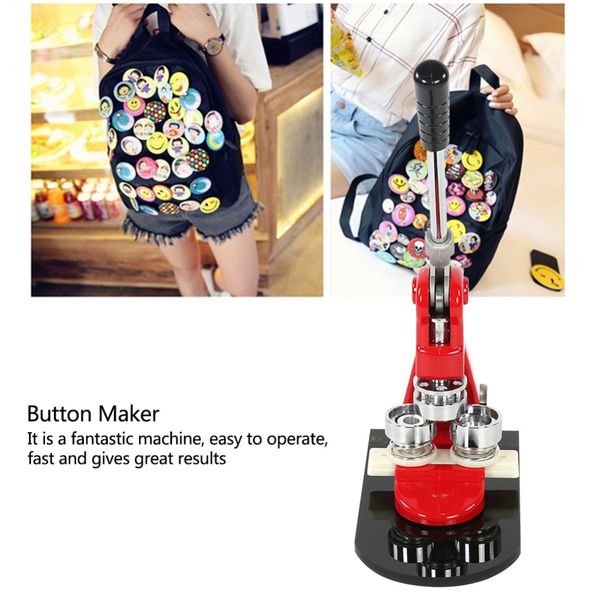 

walfront button making machine 3.2cm badge punch press maker button pin making kit hand tools set with 1000 circle screws