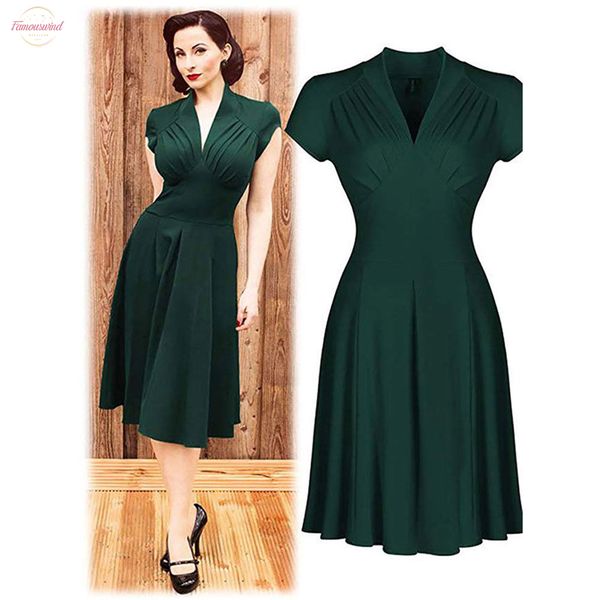 

2020 vintage sleeveless style 1940s shirtwaist flared party tea elegant women dress summer dress swing skaters size 8 18, Black;gray