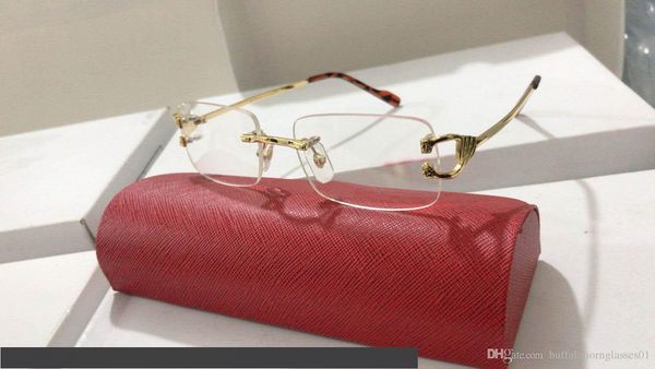 

бренд дизайнер солнцезащитные очки без оправы для мужчин негабаритные прозрачные линзы оптика металлическая рамка старинные буффало солнцеза, White;black