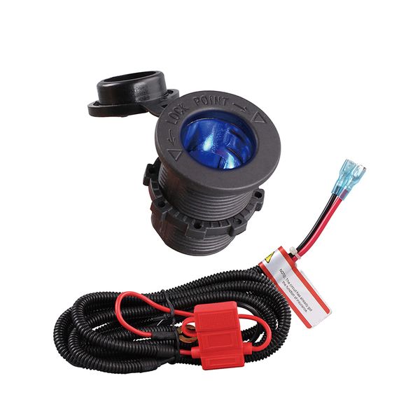 

seaforce with blue led 12v car cigarette lighter socket with wiring harness heat resistance plastic car accessory