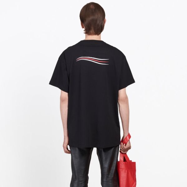 

18ss blcg wave men women summer street t shirt fashion os size designer logo print short sleeves breathable casual solid color tee hfymtx185, White;black