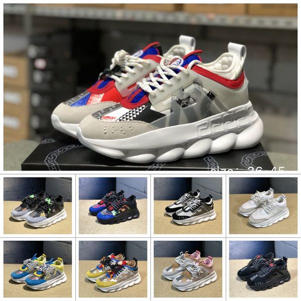 

versace chain reaction lover designer sports sneakers fashion luxury snow leopard district medusa lightweight link-embossed casual shoes, Black