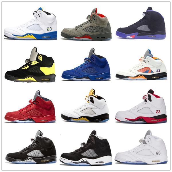 

mens wings 5 5s black metallic 3m reflect black grape oreo basketball shoes 5s red suede cdp white cement designer sports sneakers