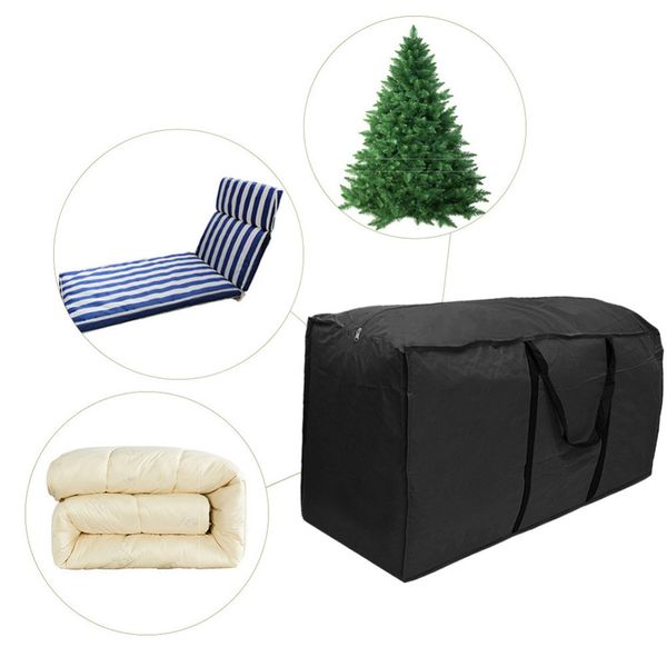 

1pc outdoor patio furniture chaise christmas tree waterproof protect cover polyester storage bag multi-function storage cushion