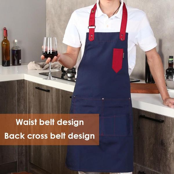 

women men kitchen coffee bar apron home garden aprons w/ pocket for chef cooking non-pilling and non-fading cotton material