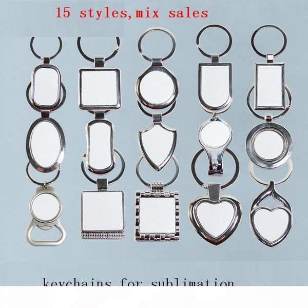 

metal key ring for sublimation blank keychain for heat transfer blank consumable materials new 15 styles kuyg1 10pieces lot mx190816, Silver