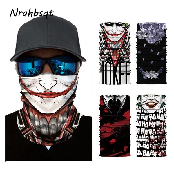 

nrahbsqt digital variety magic seamless mask skull bandana motorcycle bicycle outdoor riding sports neck scarves men tj012, Black