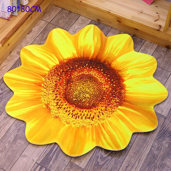 

new arrival 3d print plant mat&rug medium thickness sun flower floor mat home decoration xmas gifts