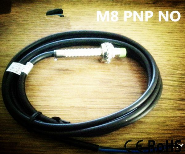 Freeshipping M8 Zylindertyp nicht bündig PNP NO DC 3 Drähte Näherungsinduktiver Sensor Näherungsschalter Metallsensor HLM8-3002PA