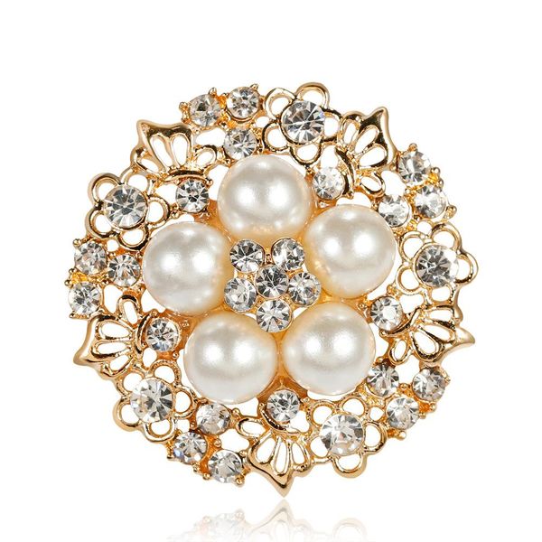 

small collar needle series alloy pearl diamond lady brooch silk scarf buckle corset wholesale, Gray