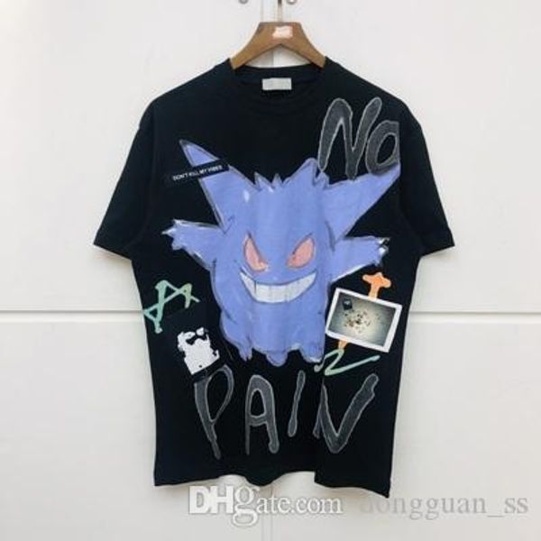 

dongguan_ss ins white in stock black t shirts tees men women washed do old streetwear t-shirts, White;black