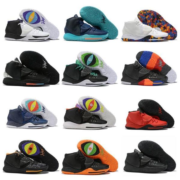 

kyrie 6 vi taco brooklyn black orange basketball shoes irving 6s for mens trainers kyrie multicolor sports sneakers size 40-46