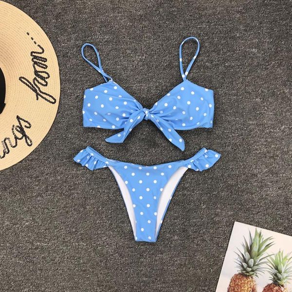 

biquini white dots swimsuit women's swimming bathing suit beachwear bikinis set push up micro bikini swimwear women