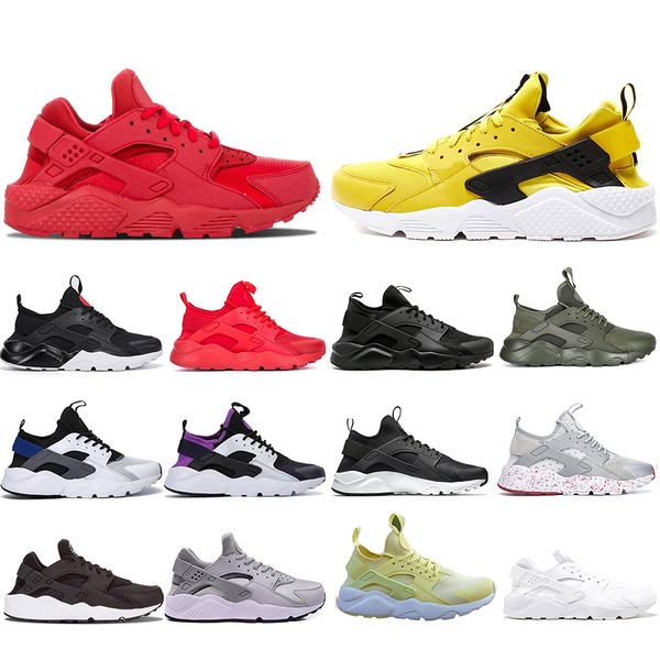 

r new huarache 4.0 1.0 triple white black red running shoes for mens womens khaki mint green sports sneaker size 36-45