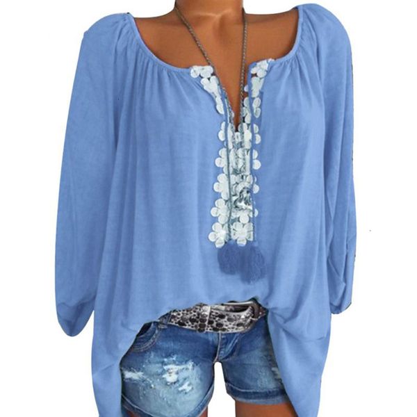 

блуза женщины дамы дизайнер топы 5xl блузки 2019 женщин с длинным рукавом разрез образным вырезом рубашки свободные кисточкой кружева топы э, White