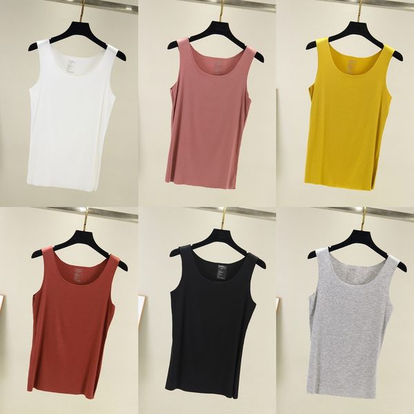 

2020 rebar cotton cut traceless round collar vest women's elastic large sling vest shirt size sling base shirt, Camo