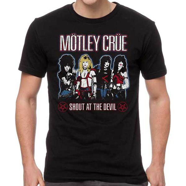 

authentic motley crue shout at the devil t-shirt 2019 new arrival men t shirt new, White;black