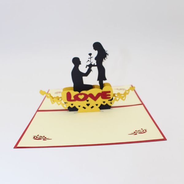 

3d happy lovers greeting card creative paper cards lovely for valentine's day wedding party ing
