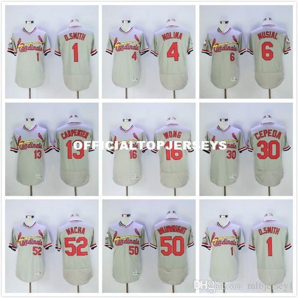 

1 оззи смит 13 мэтт карпентер 4 ядье молина 6 стэн мусиал уэйнрайт flexbase сшитые трикотажные изделия серый, Black;blue